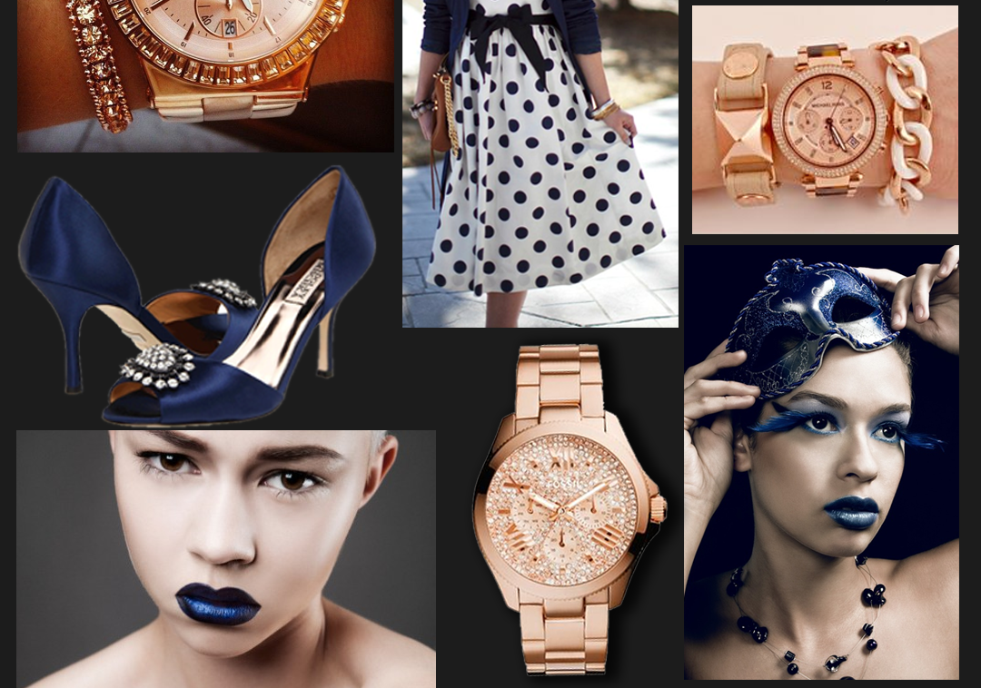 Fashion Design, Lifestyle, and DIY: Moodboard Monday: Rose Gold + Navy Blue