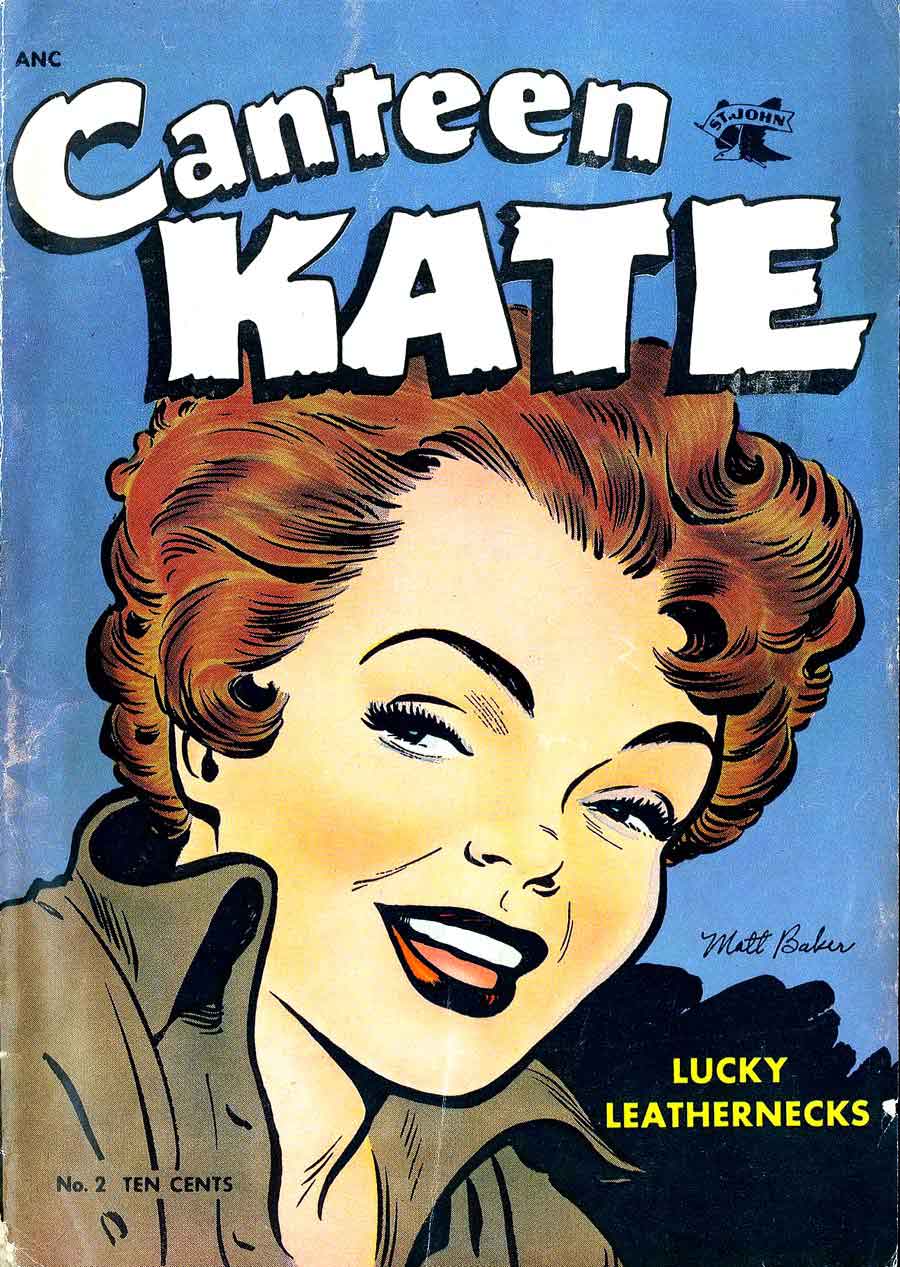 Canteen Kate v1 #2 st john 1950s golden age comic book cover art by Matt Baker