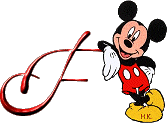 Alfabeto de Mickey Mouse recostado F.