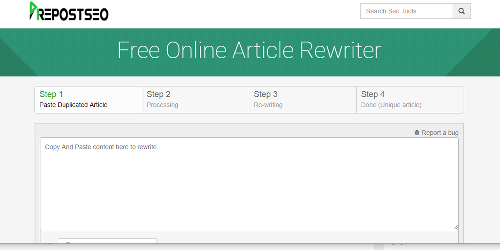 PrepostSEO offers a powerful free online article spinner for bloggers and content writers