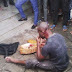'She ate my money' Man caught dropping a mini casket filled with charm in front of lady's house in Port Harcourt