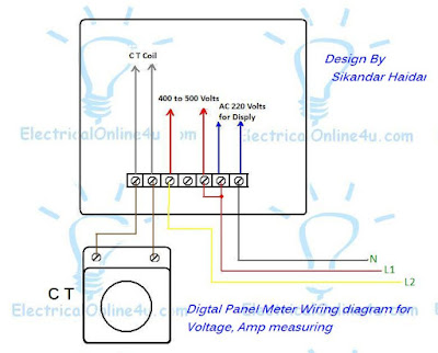Digital Multi Voltmeter Ammeter Hz Wiring With Diagram | Electrical