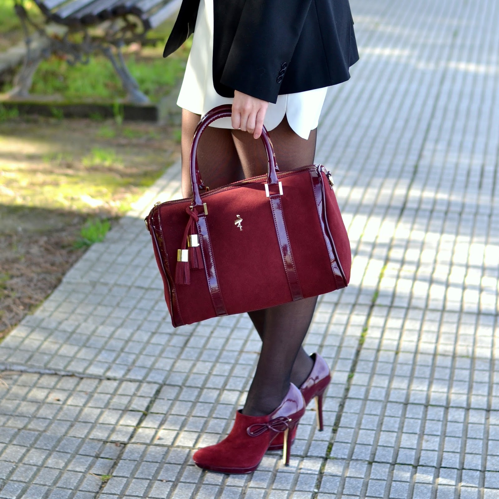 Menbur burgundy heels and bag