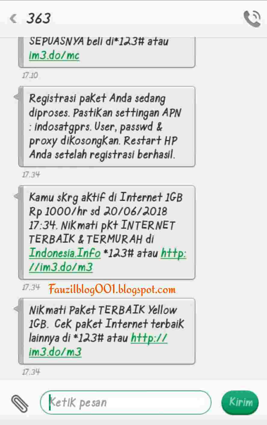 Cara Paket Yellow Rp 1000 Dapat 1gb Terbaru Kartu Indosat Fauzil Blog 001