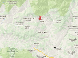 Earthquake epicenter map of Sindhupalchowk, Nepal
