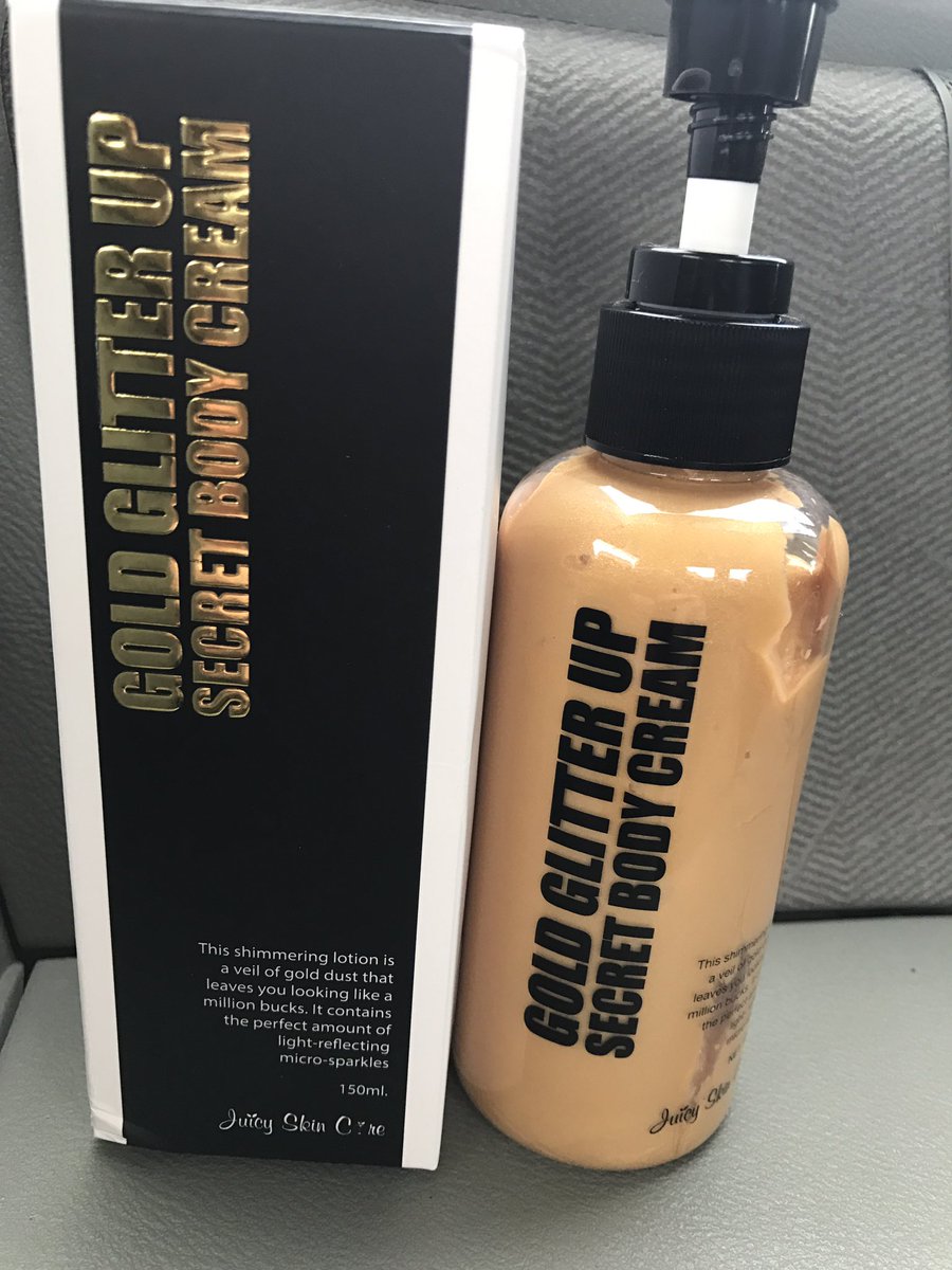 A Little Bit of Amy (in Your Life) Juicy Skin Care Gold Glitter Up! Body glitter lotion