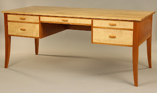 Cherry and Tiger Maple Writing Desk