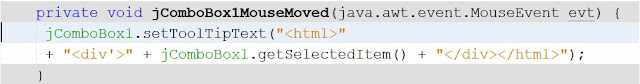 Mostrar textos largos de JComboBox en Java