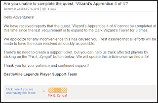 Zynga Player Support Page