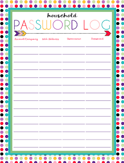 i should be mopping the floor: Free Printable Password Log