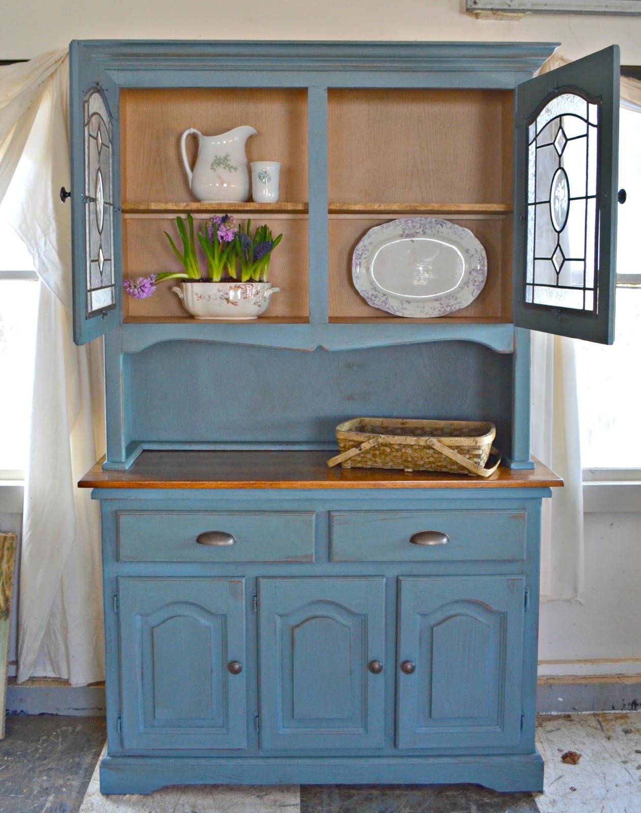 Heir and Space A Vintage Hutch in Blue and Mocha