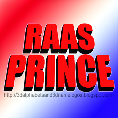 Raas Prince 3D Name Logo