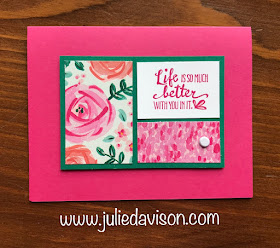 Stampin' Up! 1 Layout, 5 Cards ~ Weekend Card Challenge ~ Card Layout ~ 2018-2019 Annual Catalog ~  Petal Palette, Abstract Impressions Designer Paper ~ www.juliedavison.com