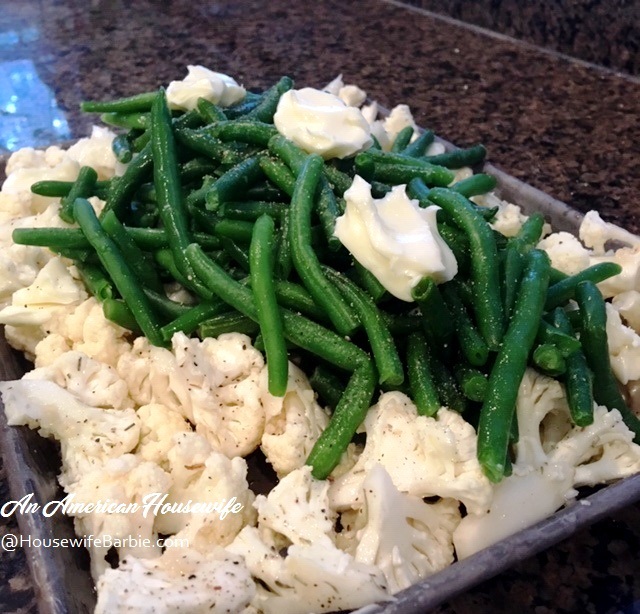 An American Housewife Roasted Green Beans and Cauliflower Quick and