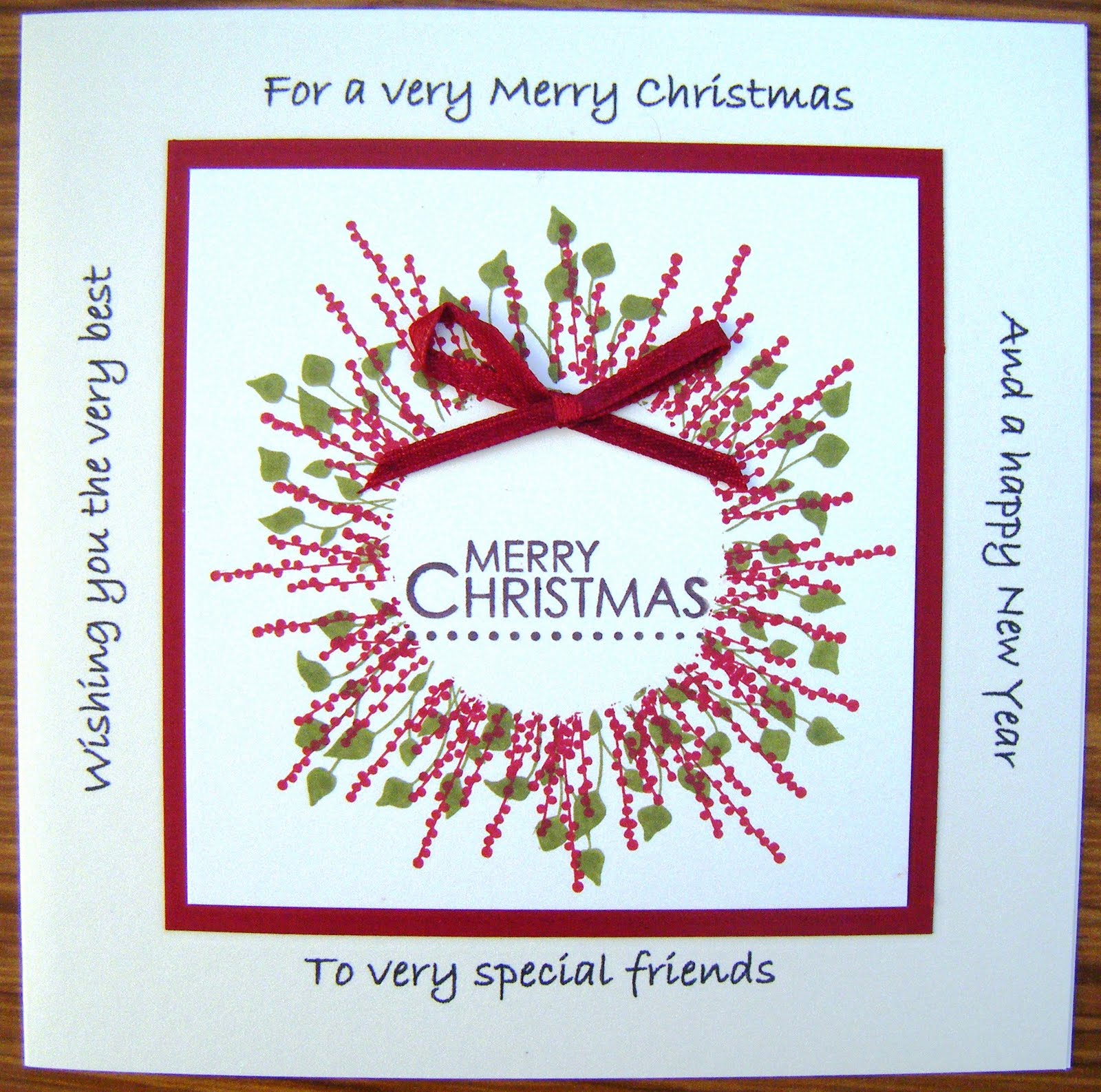 Kate's Krafts Merry Christmas to all my very special friends.