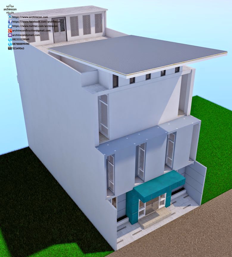Desain Rumah Di Surabaya Type Bangunan Umum Asrama Putri NH - Bird View