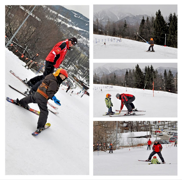 Nauka jazdy na nartach - sezon 1 - Antałówka - kolaż zdjęć