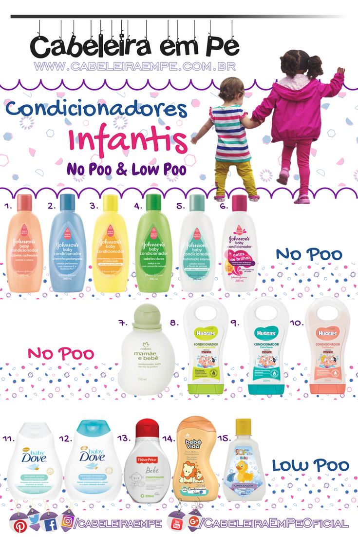 No Poo e Low Poo para Crianças 15 Shampoos e 15 Condicionadores