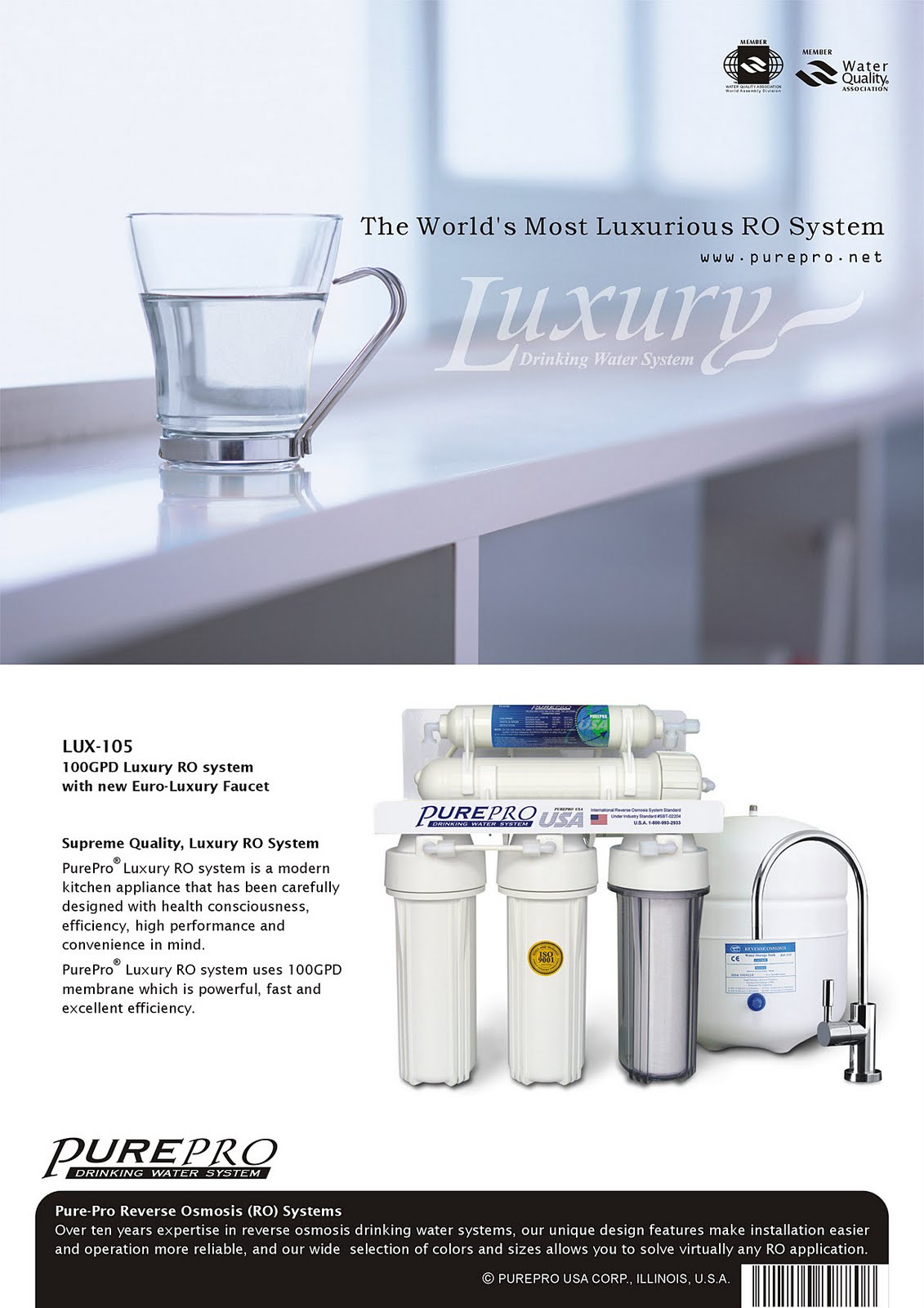 PurePro® LUX-105 Reverse Osmosis Water Filter System