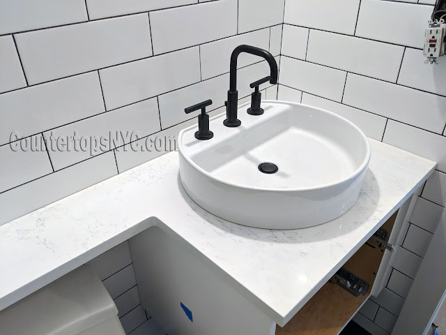 White Quartz Bathroom Vanity Top NYC White Quartz Bathroom Vanity Top NYC