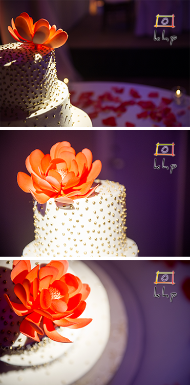 A few alternative shots of a wedding cake