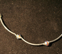 Curves necklace & bracelet set - sterling silver, foiled glass beads :: All the Pretty Things
