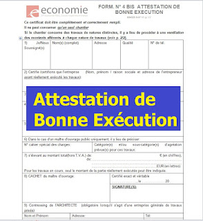 Modèle d'attestation de bonne exécution