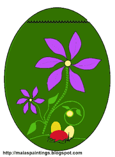 Easter egg with flowers-painting template