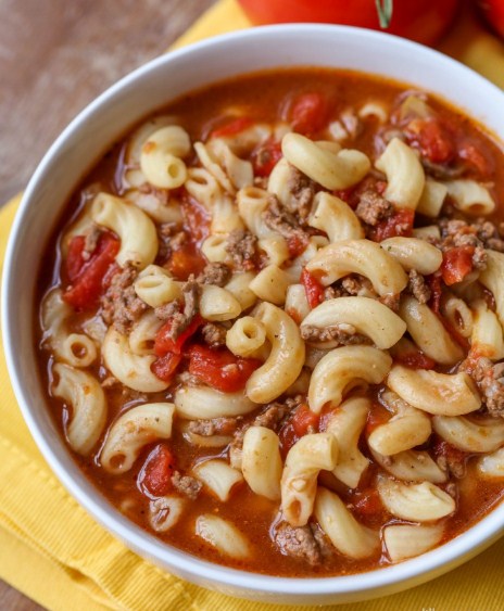 Beef & Tomato Macaroni Soup | Foodandcake789
