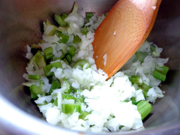 sauté onion and celery