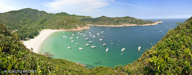 panoramic view of long ke wan beach in sai kung, hong kong. photo by joselito briones