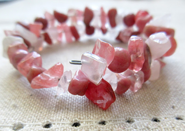 Rhodonite pink quartz STEM physics sciart science jewelry