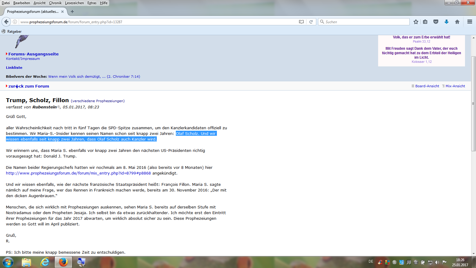 Prophezeiung forum