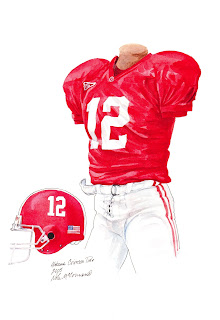 2005 Alabama Crimson Tide football uniform original art for sale