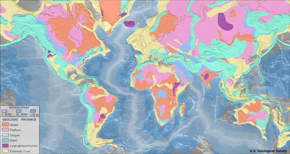 Geologic provinces of the world