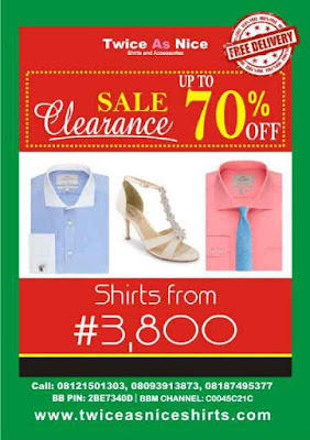 vv Enjoy up to 70% off all shirts with prices from #3,800 @ Twice As Nice