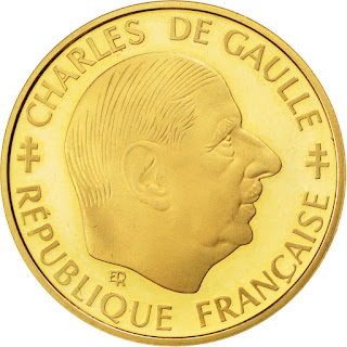 French Gold Coins 1 Franc Charles de Gaulle