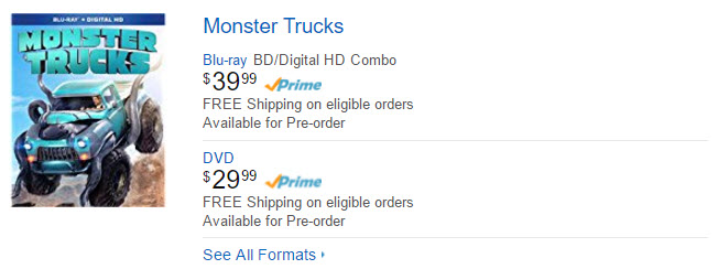 New DVD and Bluray Movie Releases : Monster Trucks 2017 DVD and Blu ray ...