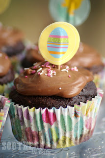 Healthy Easter Dessert - Low Fat Brownies with Chocolate Cream Cheese Frosting