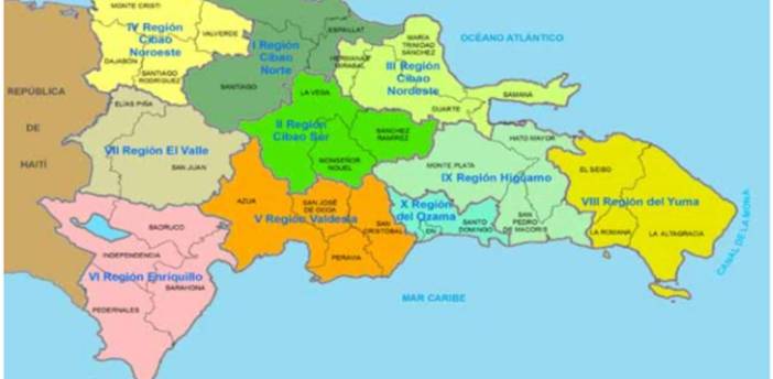 Republica Dominicana Mapa Regiones Regiones Naturales De La República