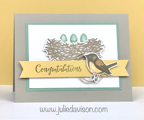 Stampin' Up! Birds & Branches Congratulations Card ~ 2020-2021 Annual Catalog ~ www.juliedavison.com
