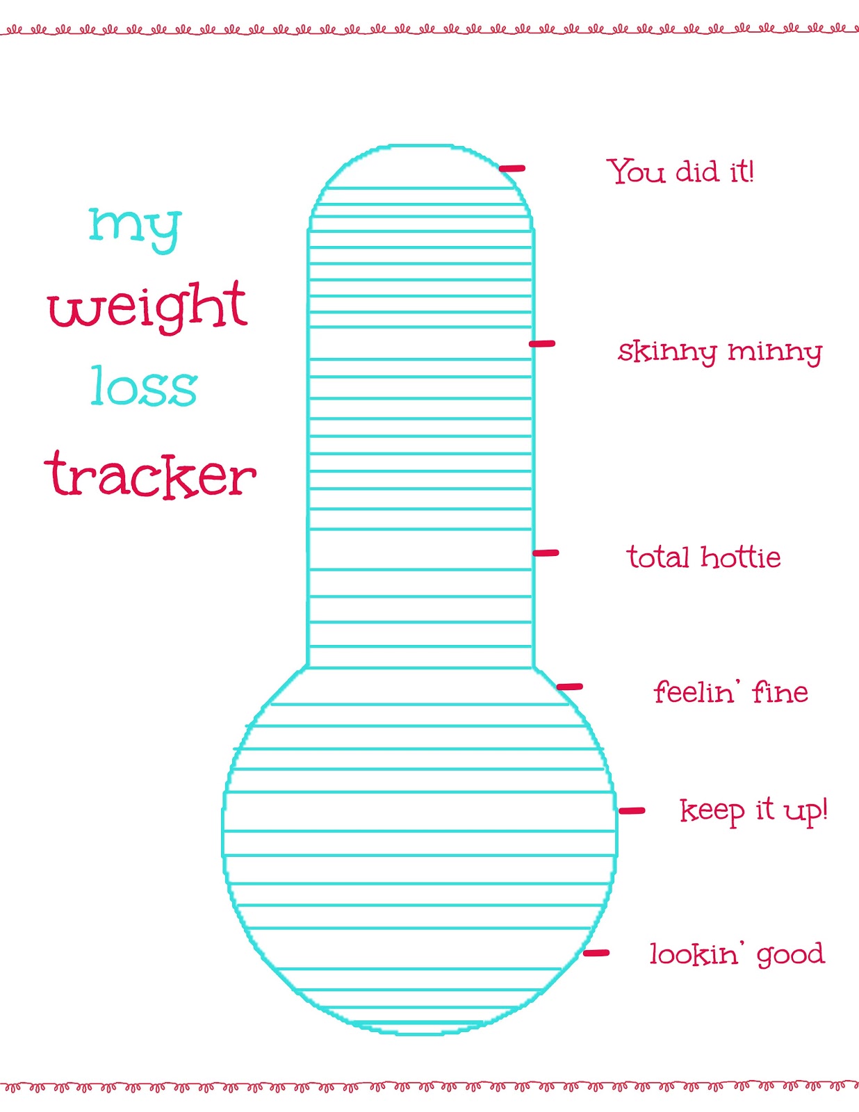 Cashing In On Life Free Weight Loss Tracker Printable