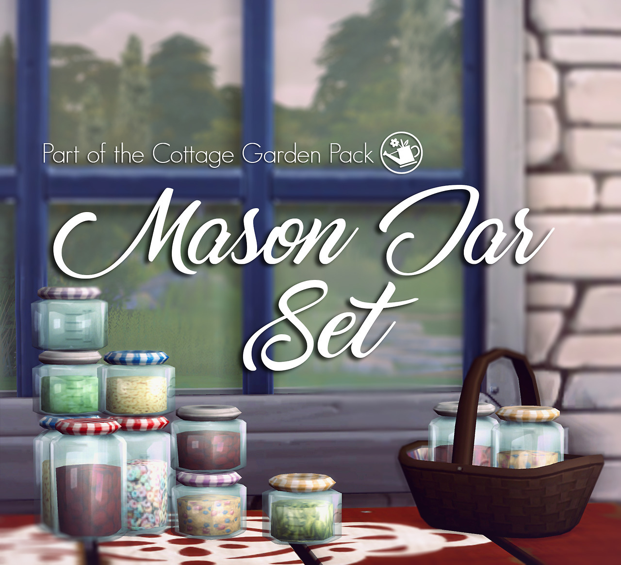 Sims 4 CC's The Best Mason Jar Set by Magnolian / Farewell