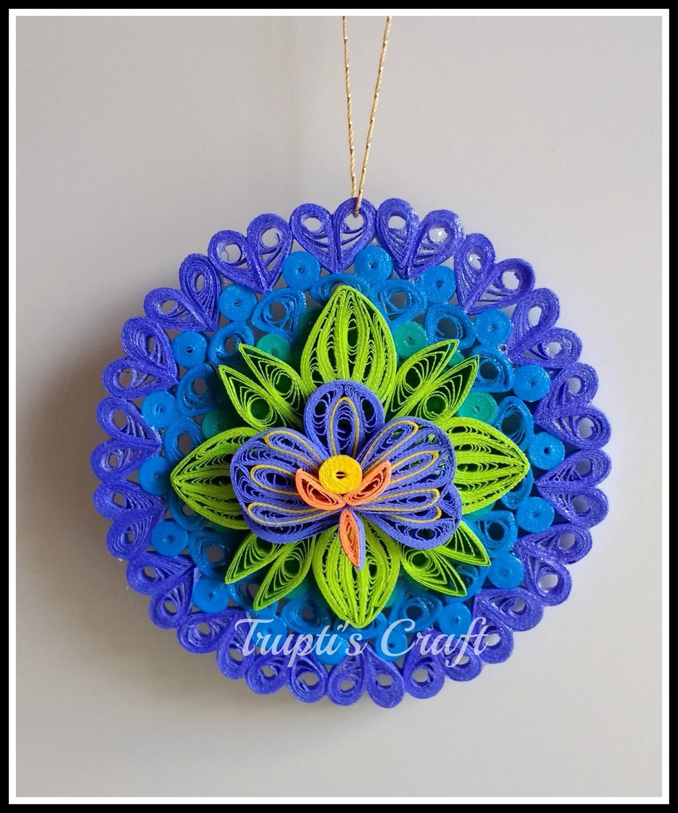 Trupti's Craft Paper Quilling Wall Hanging or Car Hanging