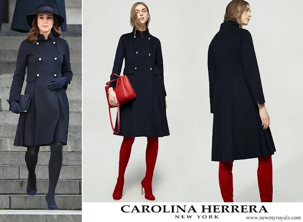 Kate Middleton wore Carolina Herrera Double breasted double faced wool coat