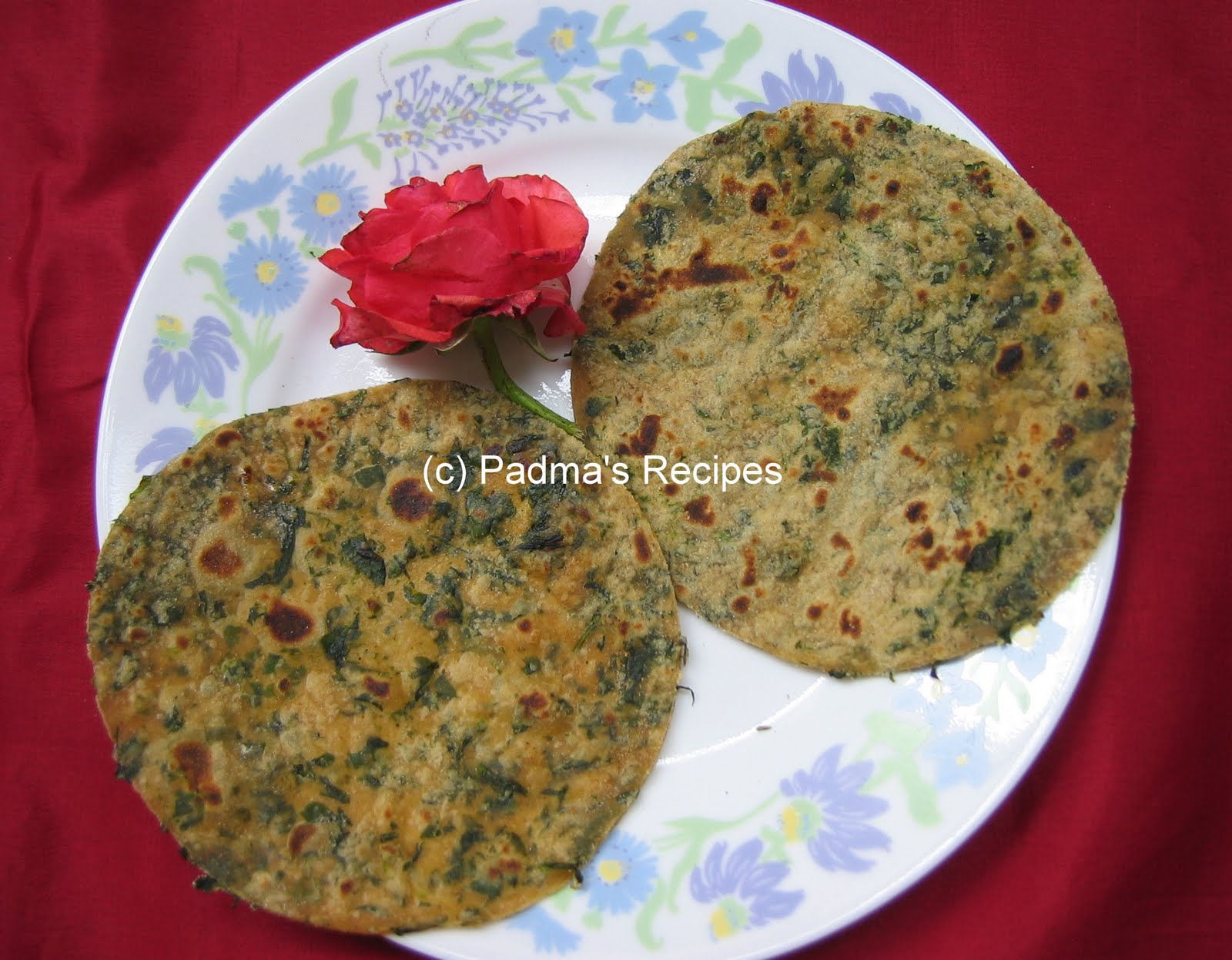 Padma's Recipes METHI CHAPATHI / PARATHA