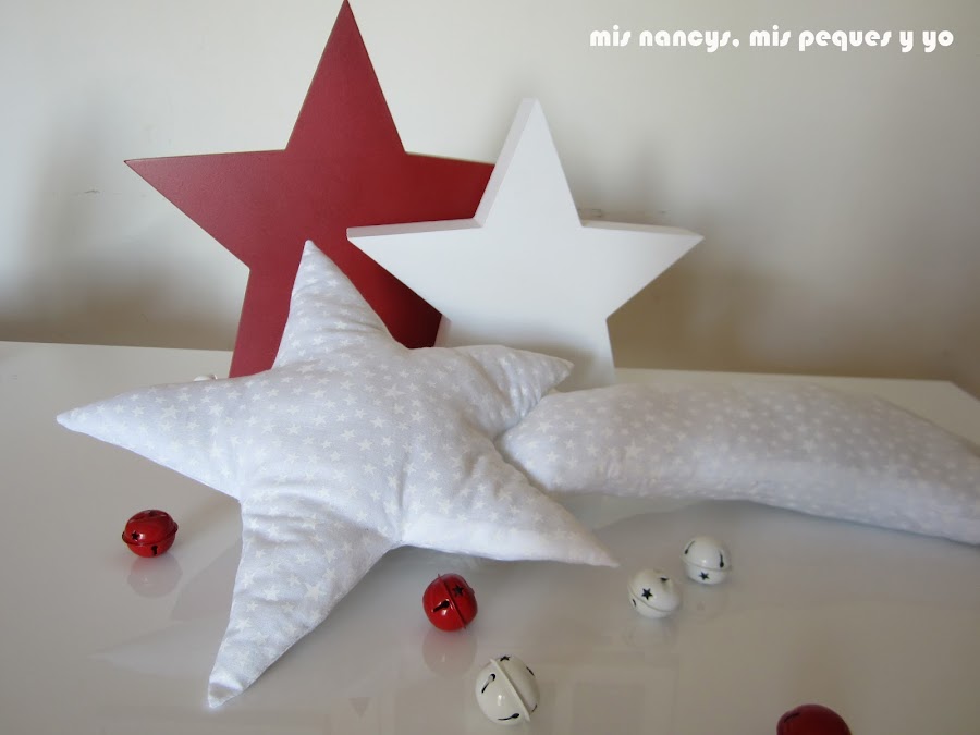 mis nancys, mis peques y yo, tutorial DIY cojín con forma de estrella 