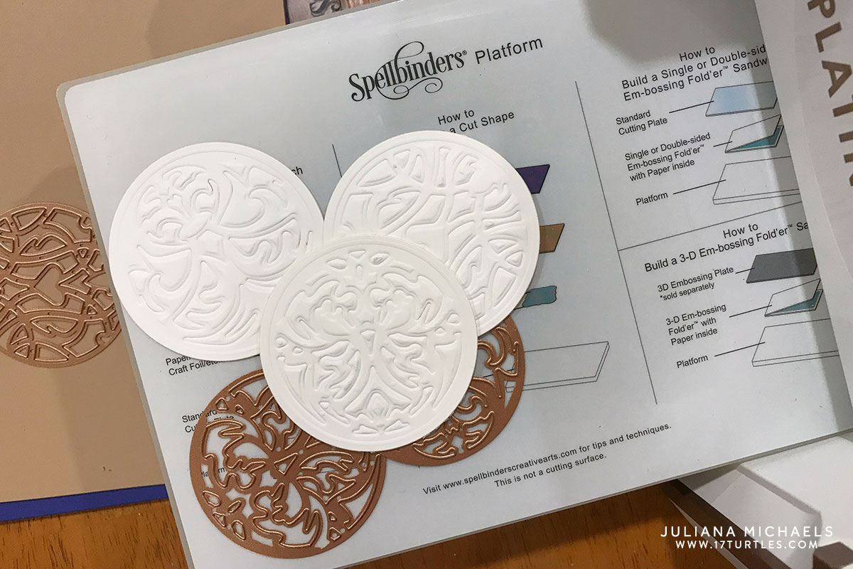 Christmas Ornaments Card Embossing with Spellbinders Dies 17turtles