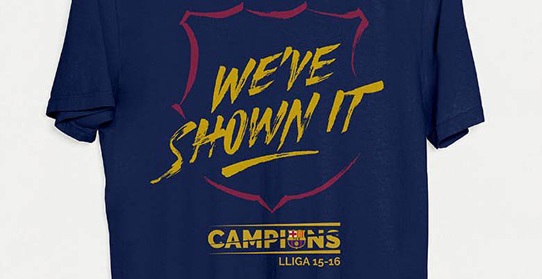 fc barcelona la liga champions shirt