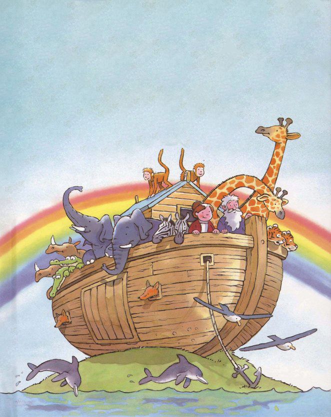 Arca de Noé dibujo arcoiris